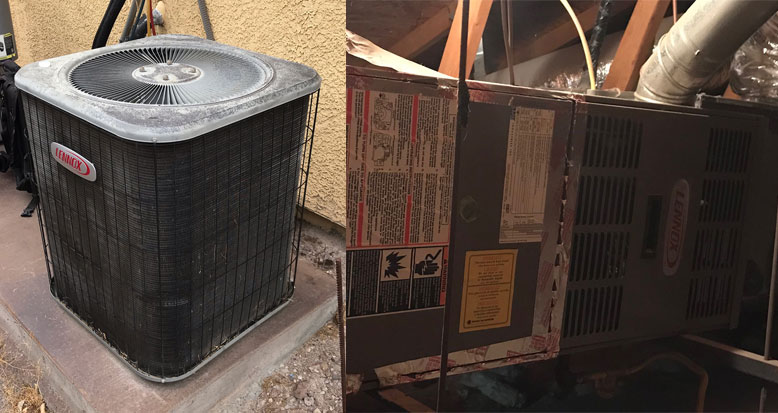 3.5 ton AC Replacement - American Standard 14 SEER R410 High Efficiency Complete Split System Installation   Before