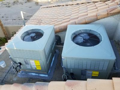 Installation of 4 & 3 Ton 14 Seer Trane R410A High efficiency gas rooftop units