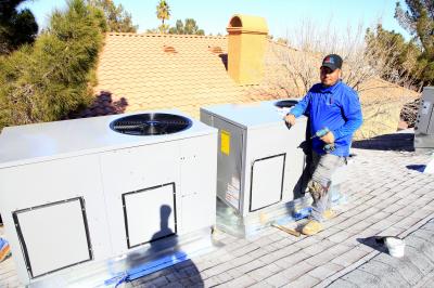 2 New Rooftop AC Units Installaed by Nevada Residential Services HVAC Contractor in Las Vegas