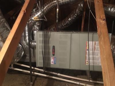 Expertly installed furnace in the attic: Warmth where you need it!