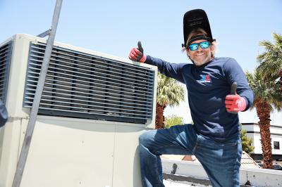 AC welding and setup on rooftop – MacDonald Ranch